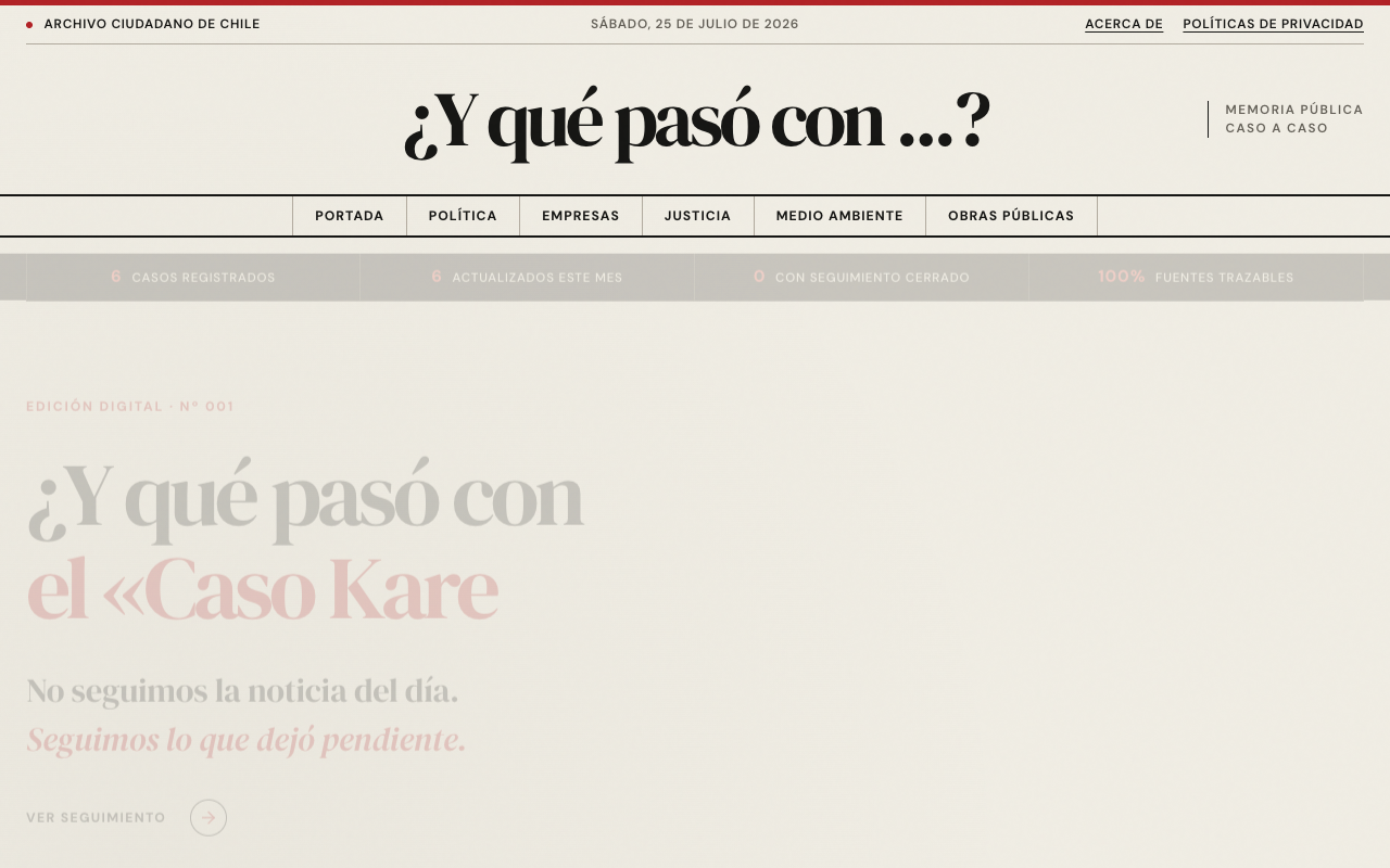 ¿Y qué pasó con...?